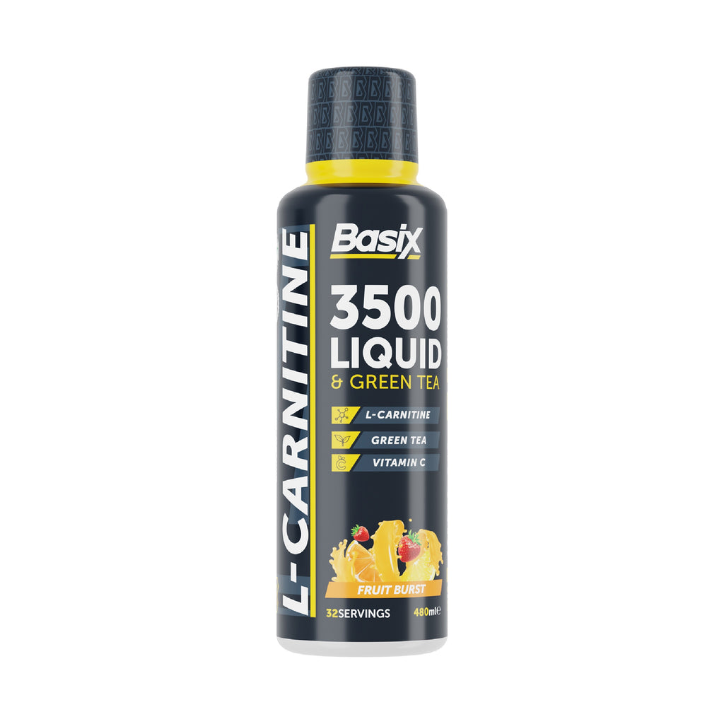 Basix L-Carnitine 3500 Liquid & Green Tea Supplement – Metabolic Support & Energy 480ml