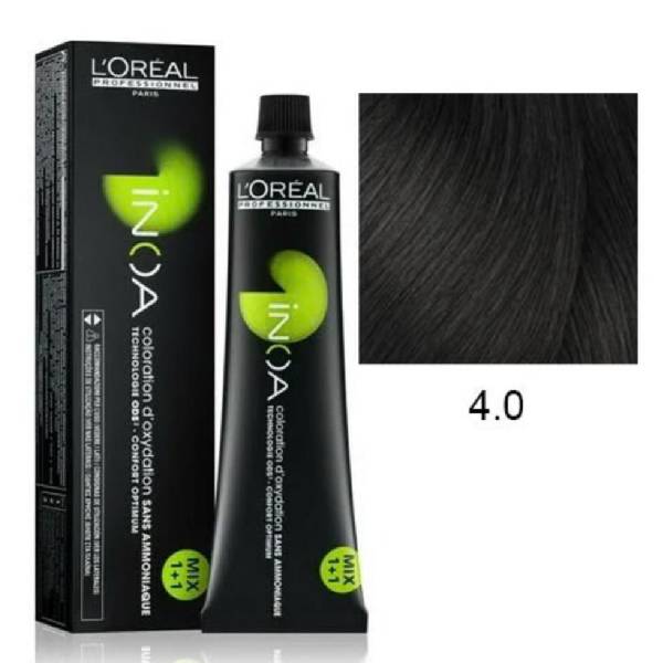 Loreal professionnel ammonia free hair color 60ml inoa 4.0