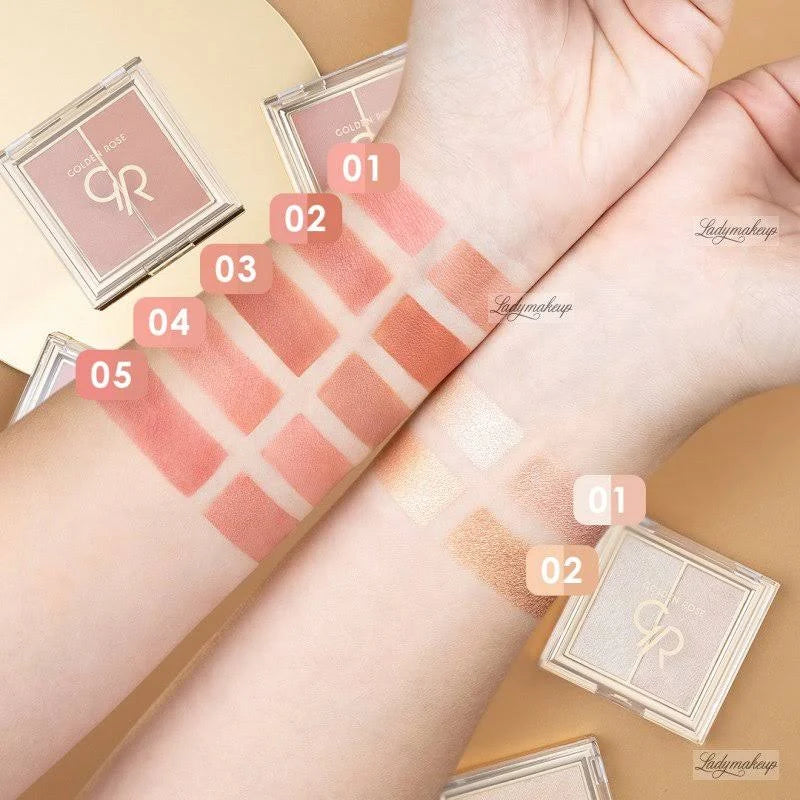 Golden Rose Iconic Duo Soft Blusher – Two-Tone Radiant Blush Palette