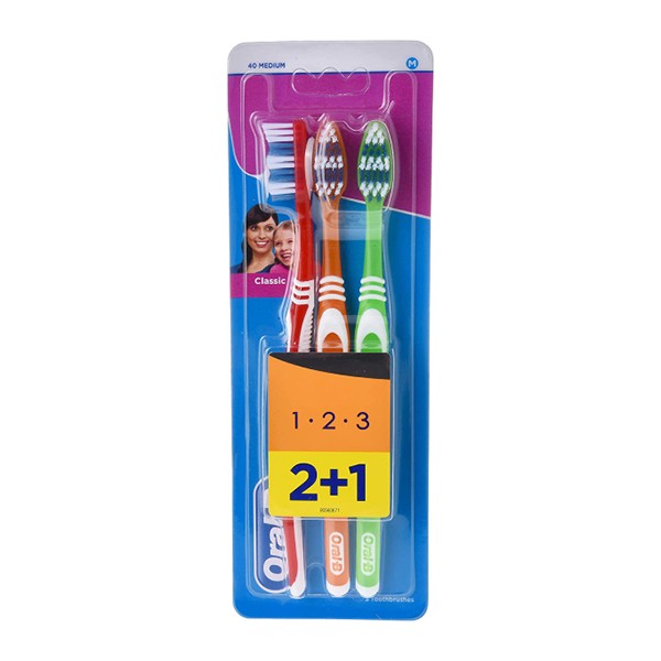 Oral-B Toothbrush 2+1 Free Classic 123