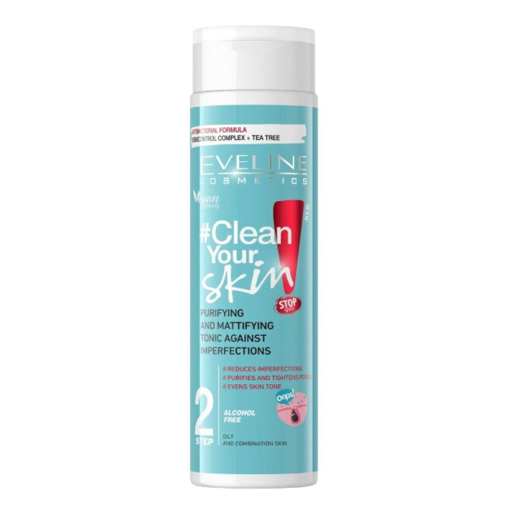 Eveline Face Toner 225ml Clean Your Skin For Purifying Oily And Combination Skin