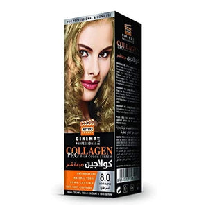 Nitro cinema hair color collagen pro light blonde 8.0