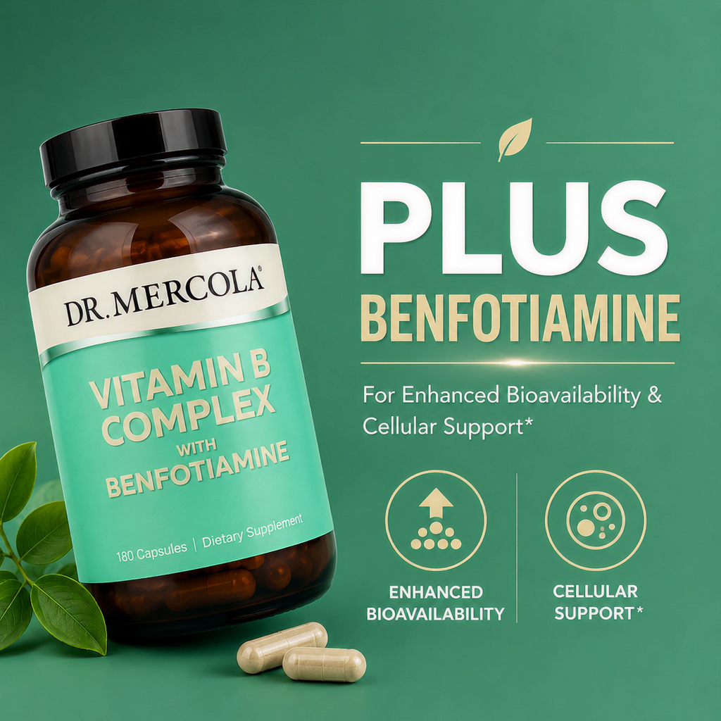Dr. Mercola Vitamin B Complex with Benfotiamine - 180 Capsules