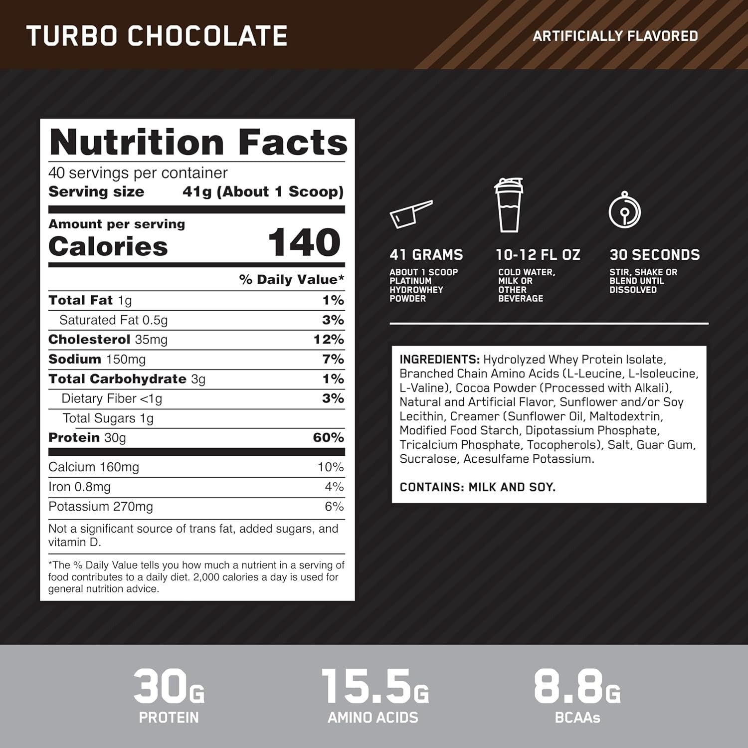 Optimum Nutrition Platinum Hydrowhey Turbo Chocolate