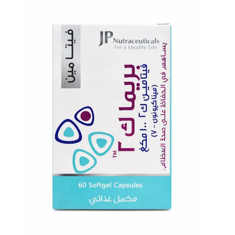 JP Prima Vitamin K2 100 mcg 60 Softgels - Bone & Heart Health Supplement