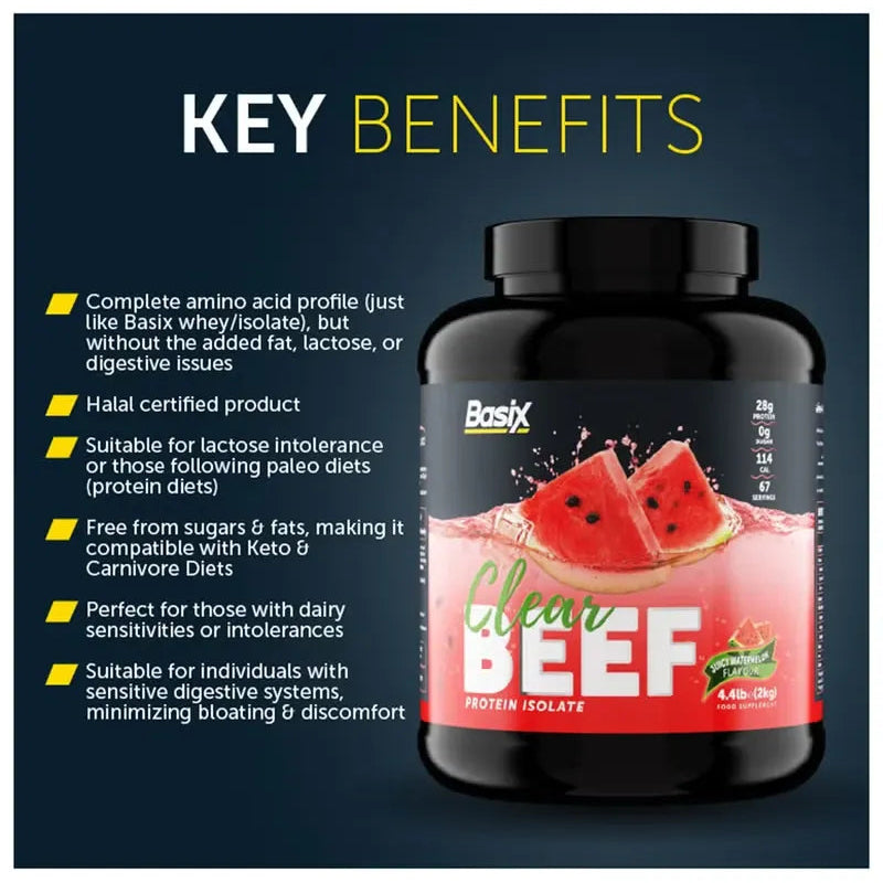 Basix Clear Beef Protein Isolate Juicy Watermelon 4.4 LB