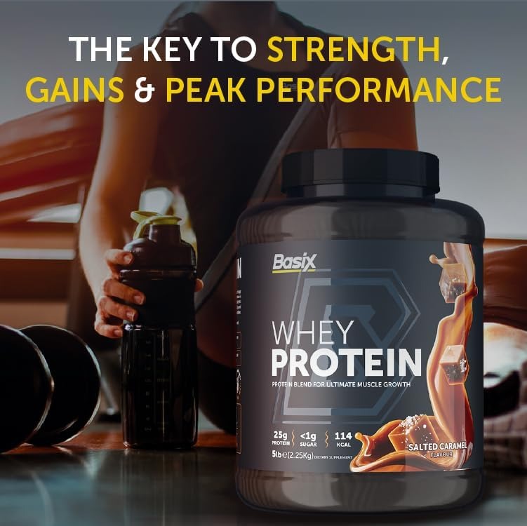 Basix - Muscle Whey Protein - Salted Caramel - 5 LB