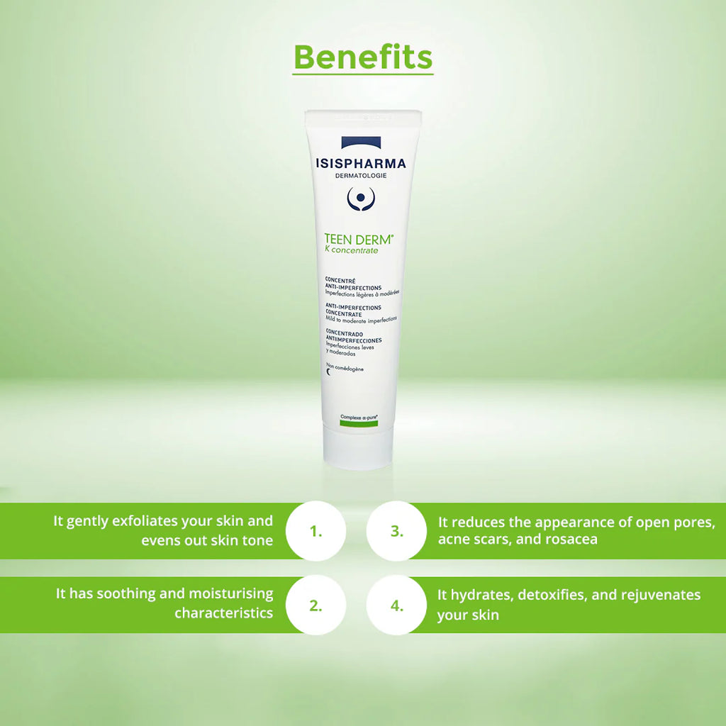Isispharma Teen Derm K – سيروم مطفئ للإشراق للوجه 30ml