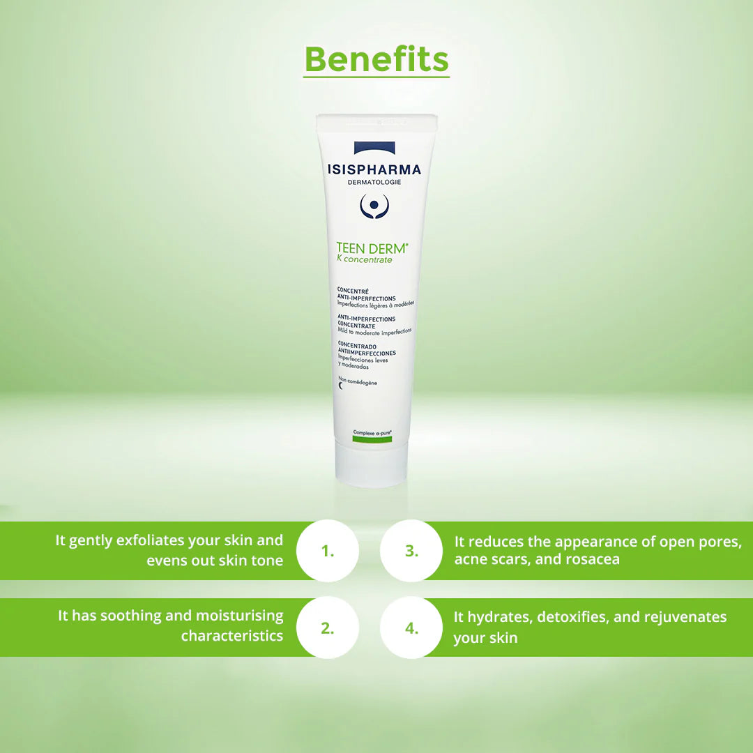 Isispharma Teen Derm K – سيروم مطفئ للإشراق للوجه 30ml