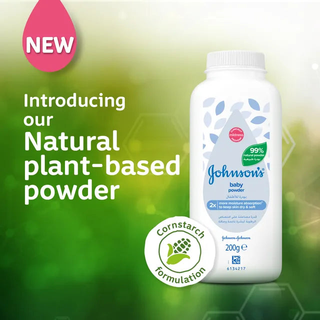 Johnson's Baby Powder – Natural Cornstarch with Aloe & Vitamin E 200g
