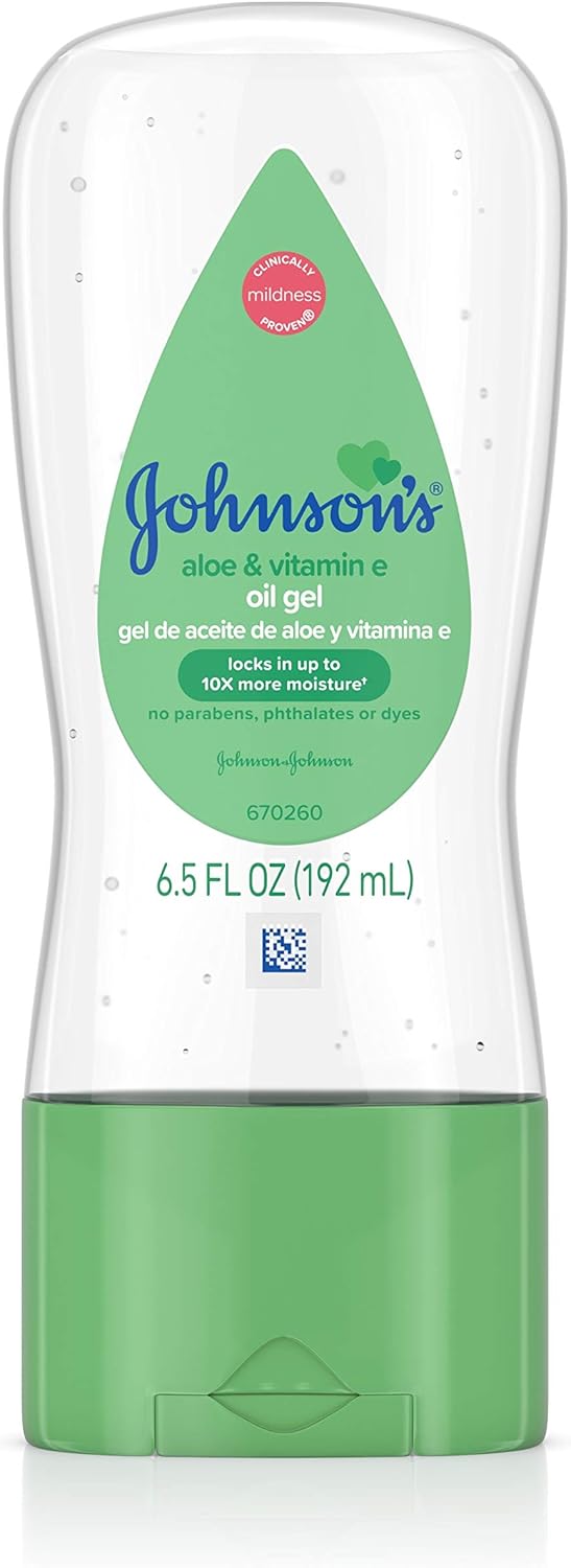 Johnson's Baby Oil Gel مع الصبار وفيتامين E – 6.5 أونصة سائلة