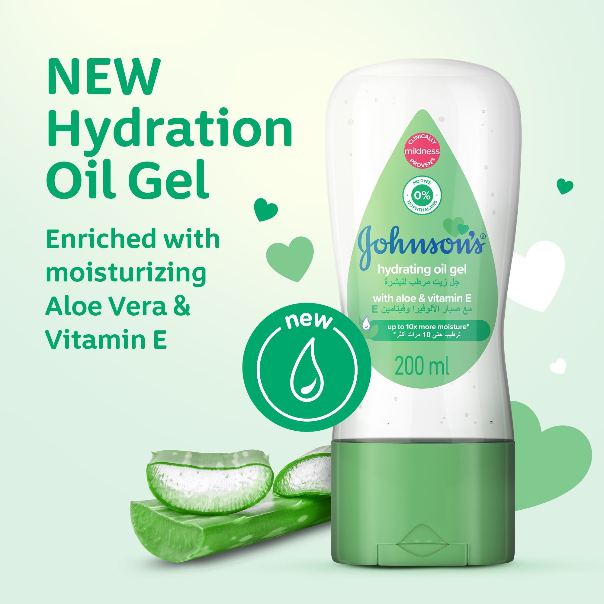 Johnson's Baby Oil Gel مع الصبار وفيتامين E – 6.5 أونصة سائلة
