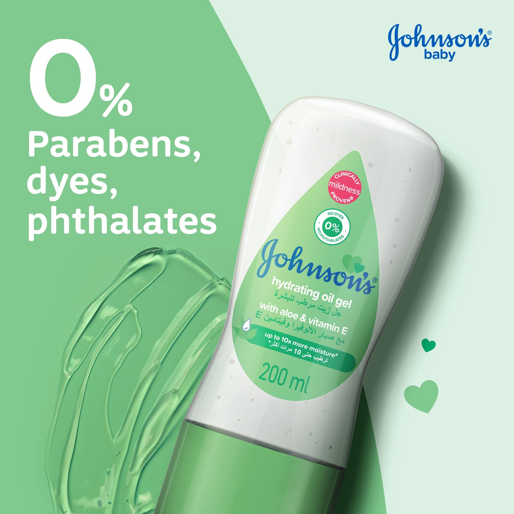 Johnson's Baby Oil Gel مع الصبار وفيتامين E – 6.5 أونصة سائلة