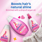 شامبو Johnson's Shiny & Soft للأطفال بزيت الأرجان وبروتينات الحرير