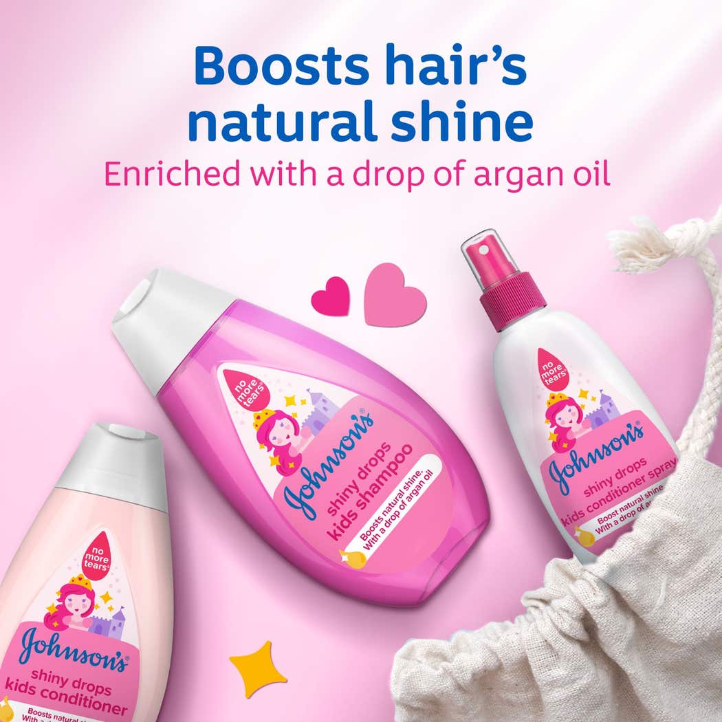 شامبو Johnson's Shiny & Soft للأطفال بزيت الأرجان وبروتينات الحرير