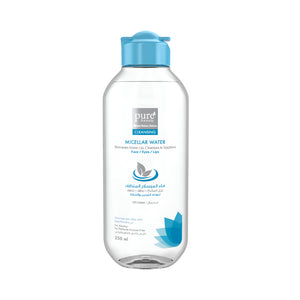 Pure beauty micellar water cleanser 250ml cleanser and makeup remover 3 in 1 for face eyes and lips with aloe vera extract