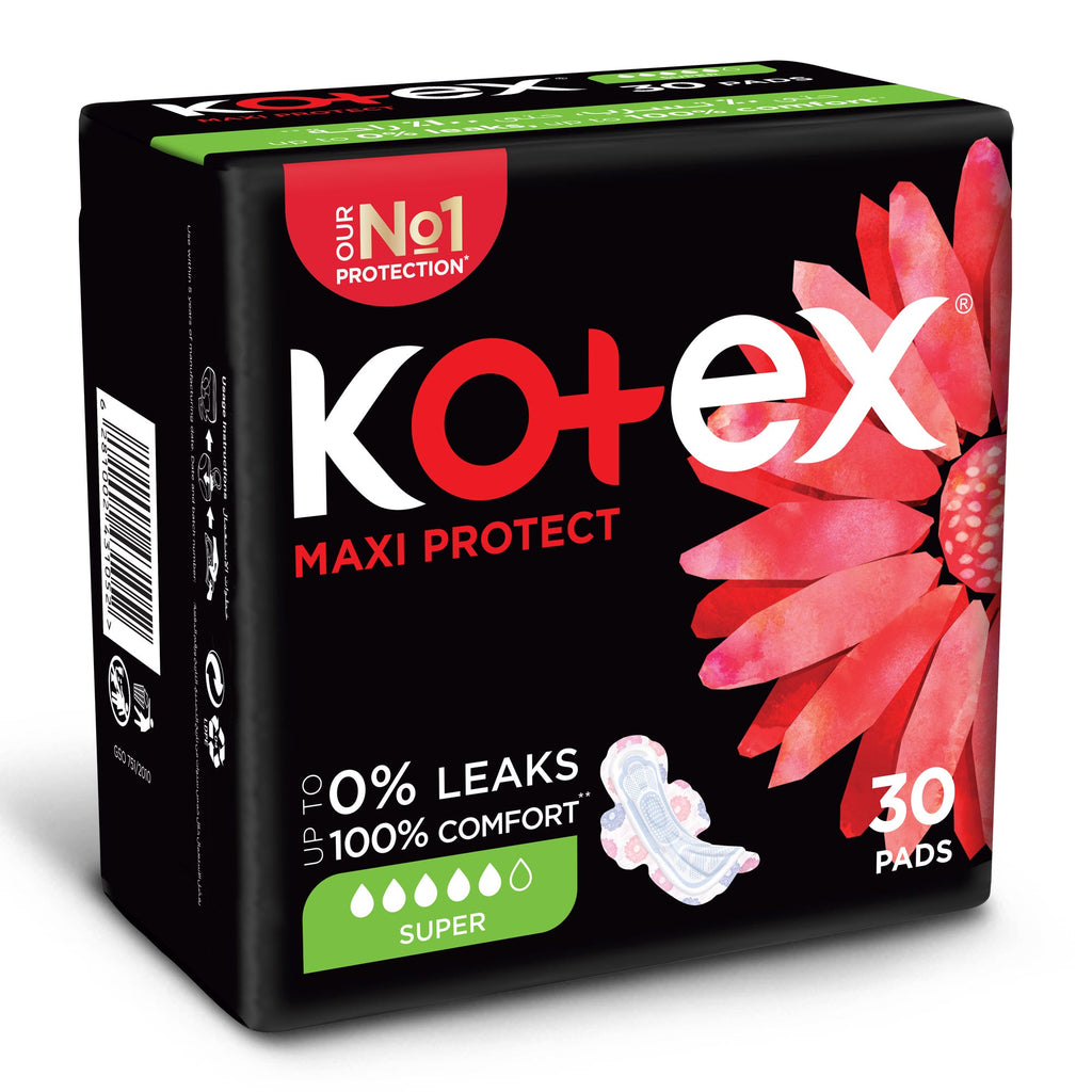 Kotex Maxi Soft Night Pads with Wings – 16 Count Overnight Protection