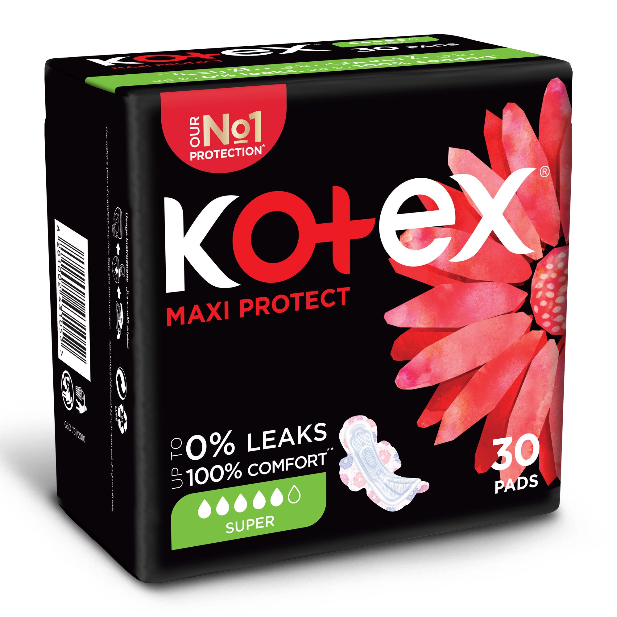 Kotex Maxi Soft Night Pads with Wings – 16 Count Overnight Protection