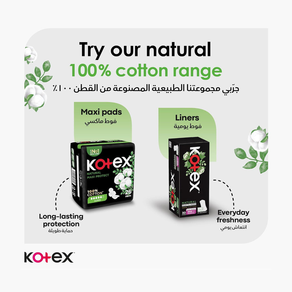 Kotex Natural Ultra Thin Super Wings Sanitary Pads - 16 Count Pack