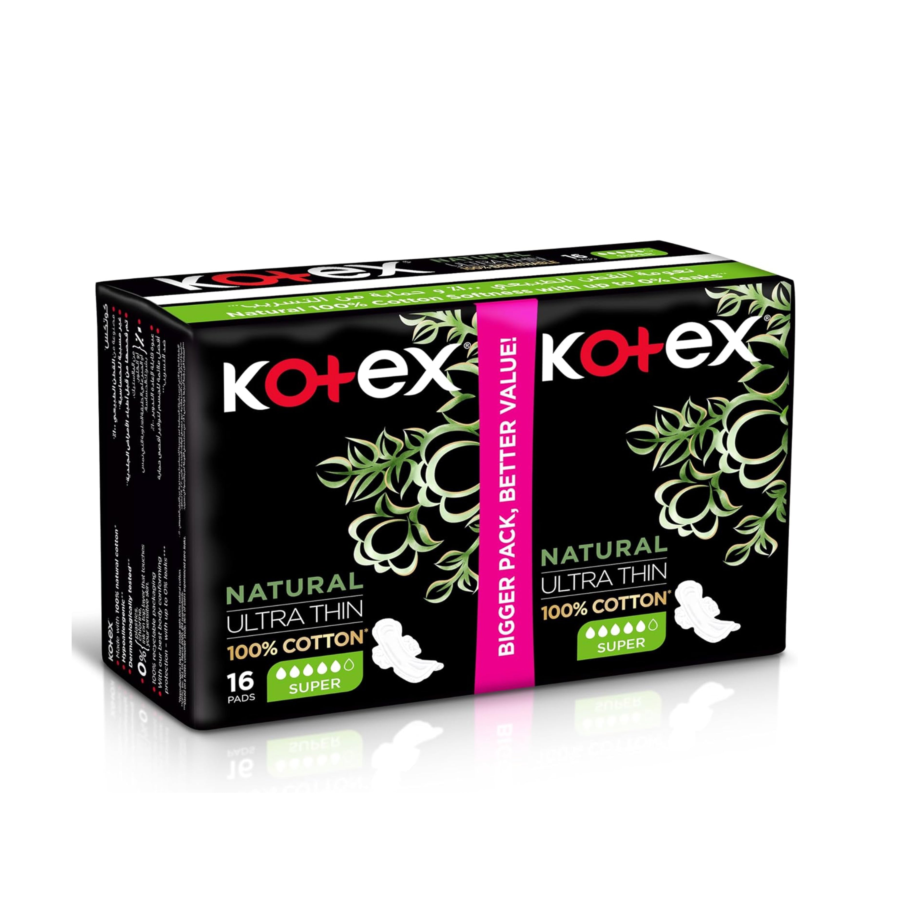 Kotex Natural Ultra Thin Super Wings Sanitary Pads - 16 Count Pack