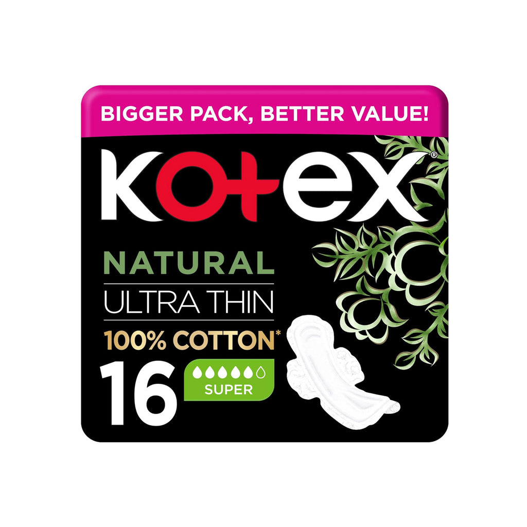 Kotex Natural Ultra Thin Super Wings Sanitary Pads - 16 Count Pack