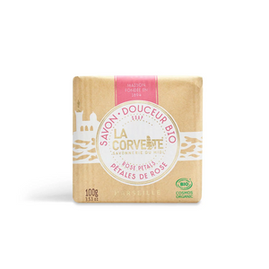 Douceur Bio Rose 100g
لاكورفت صابون بتلات الورد العضوي