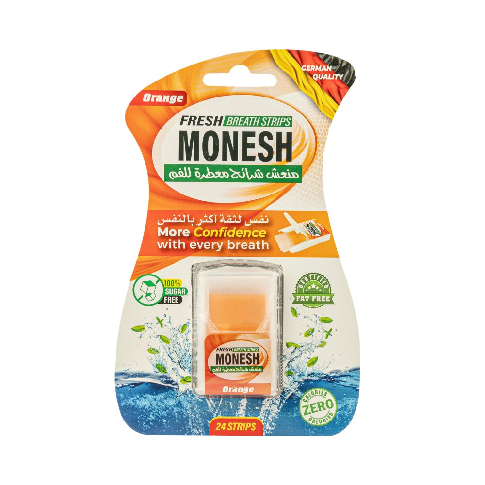 Monesh mouth freshener strips 24pc orange