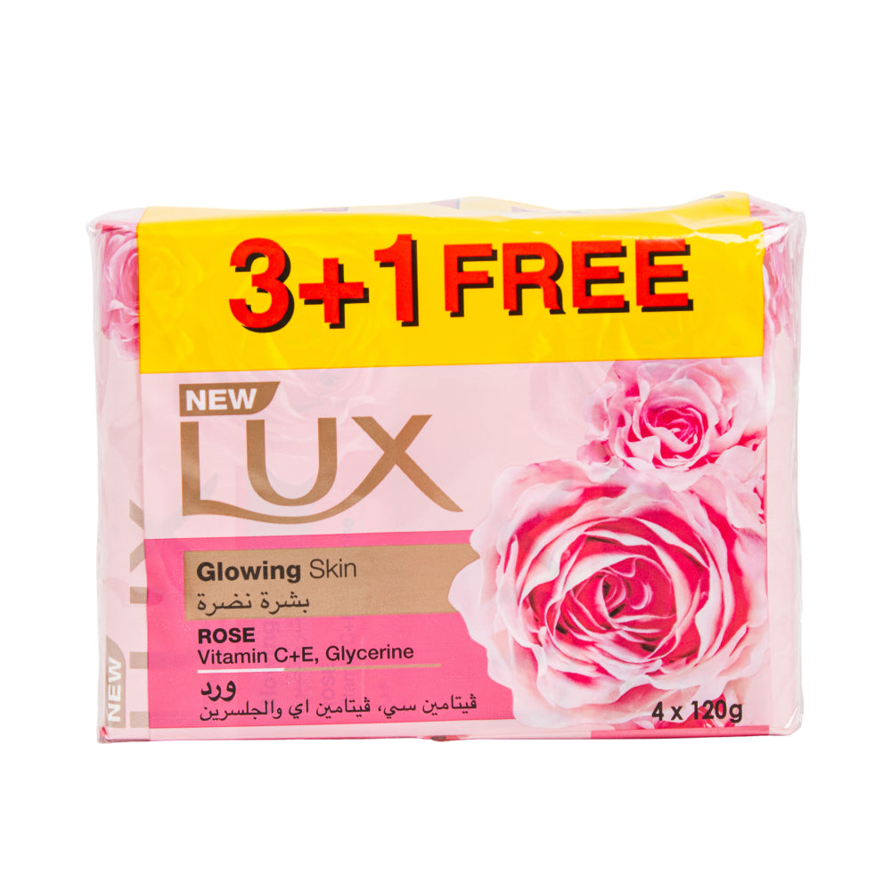Lux Bar Soap 120g 3+1 Free Soft Rose