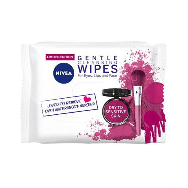 Nivea facial cleansing wipes 25 pack dry to sensitive skin pink