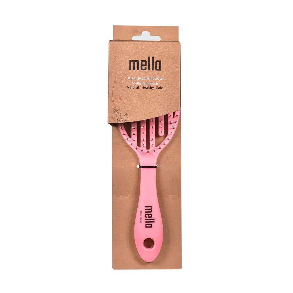 Mella Hair Brush Pink Oval Shape