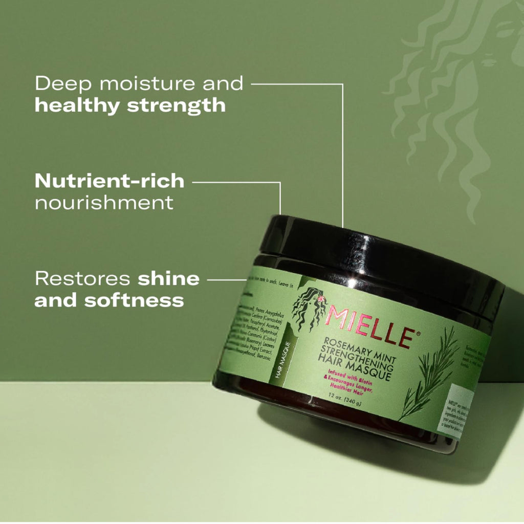 Mielle Rosemary Mint Strengthening Hair Masque with Biotin – 12oz