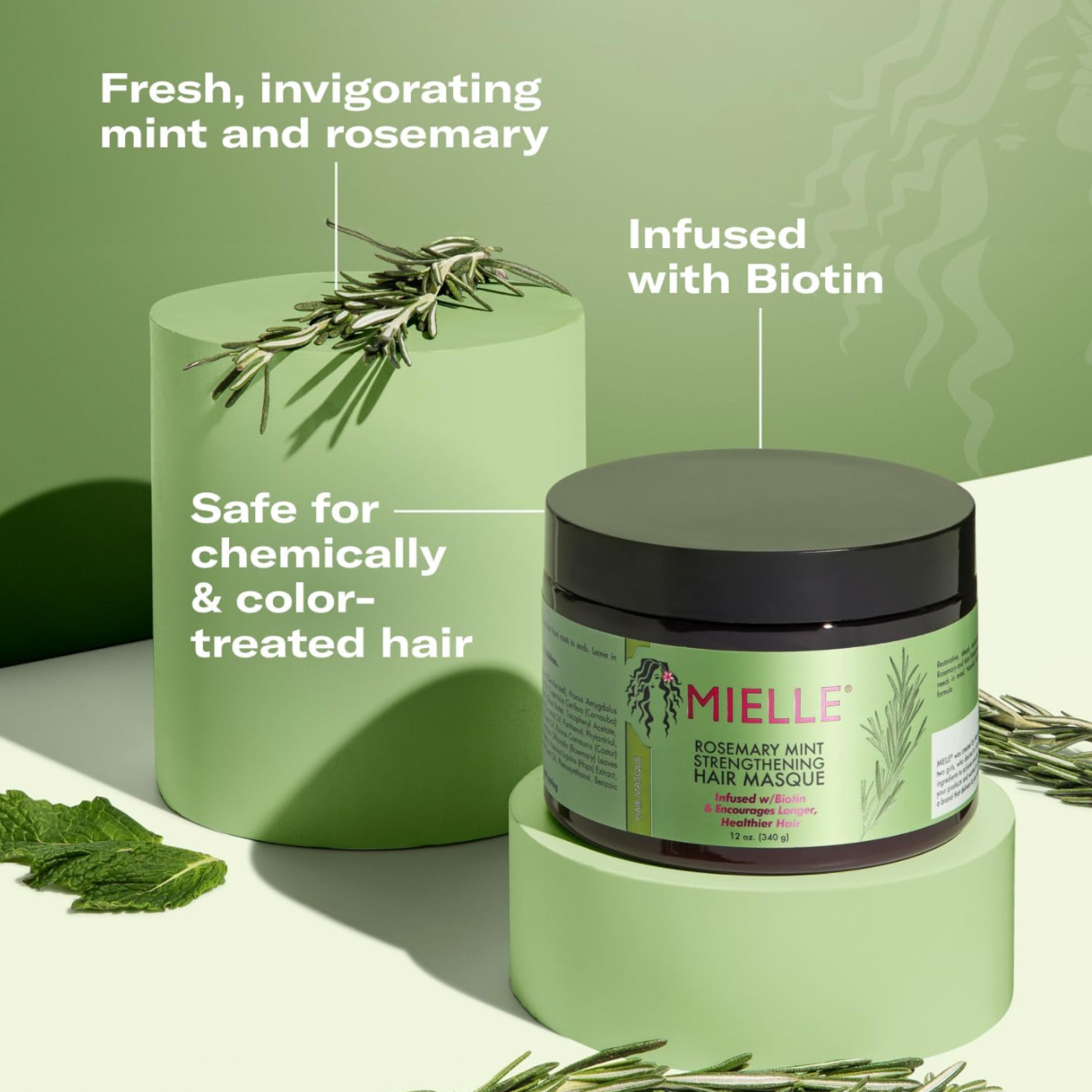 Mielle Rosemary Mint Strengthening Hair Masque with Biotin – 12oz