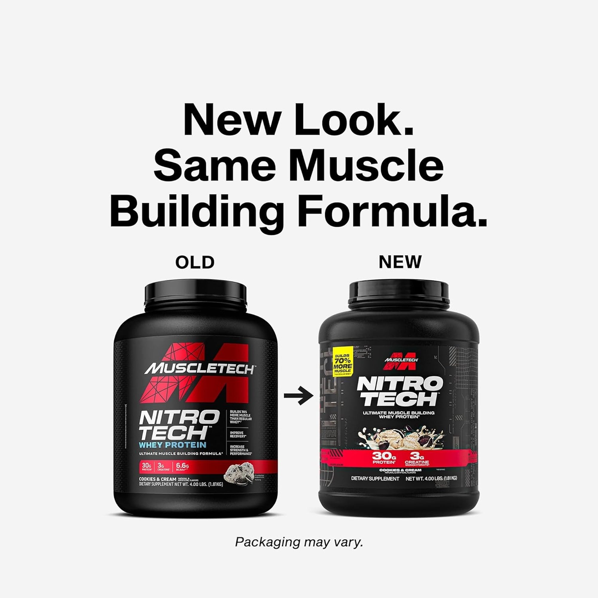 MuscleTech Nitro Tech Whey Protein – Cookies & Cream – 4 LB
