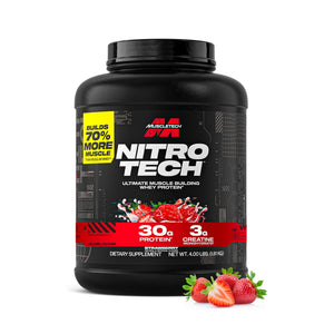 MuscleTech NitroTech Whey Protein Isolate - Strawberry Flavor - 4 LB