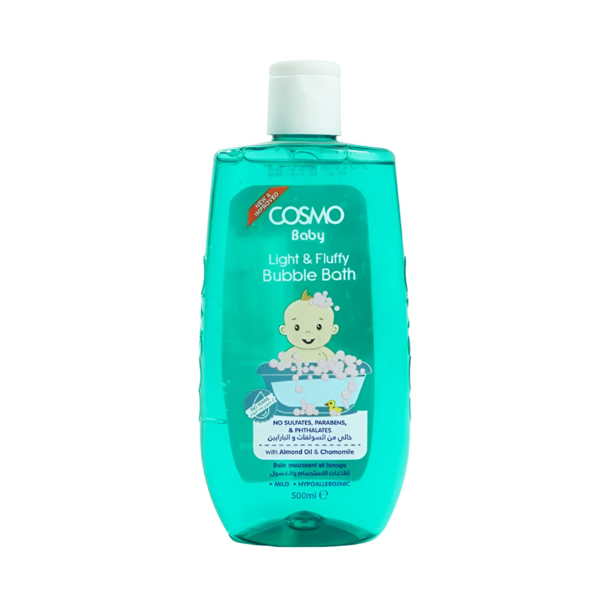 Cosmo Baby Bath Bubbles And Wash 500ml Sulfate And Paraben Free