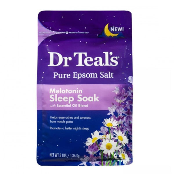 Dr teals spa salt 1360g pure epsom salt melatonin sleep soak with essential oil
