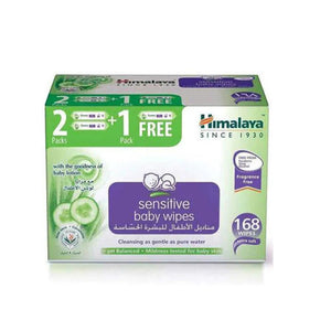 Himalaya baby wipes free soft with aloe vera and cucumber 2+1