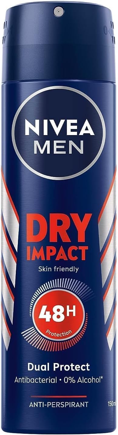 Nivea Men Dry Impact Deodorant Spray for Sweat Control – 150ml