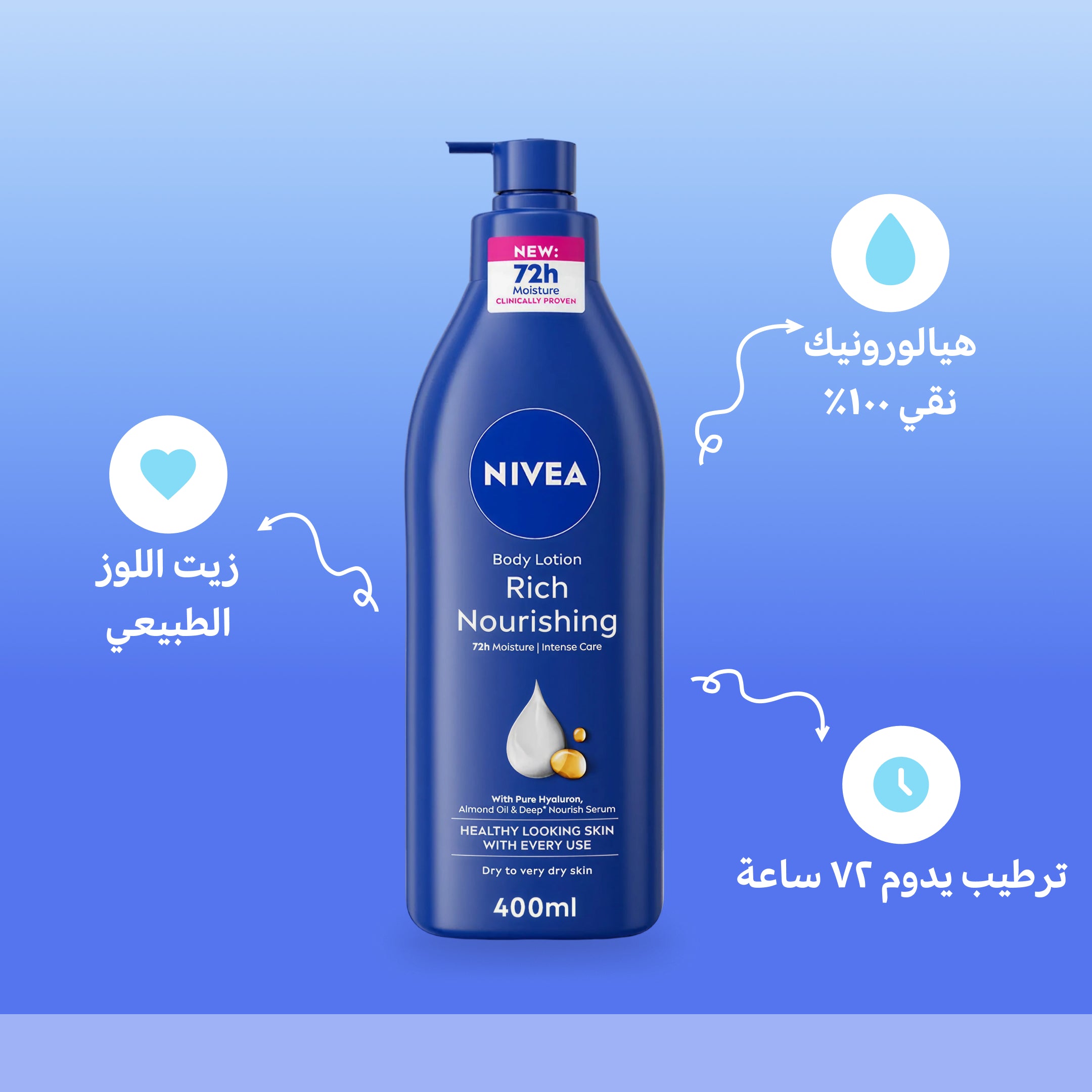 Nivea Nourishing Body Lotion for Extra Dry Skin with Almond Oil – 3x400ml