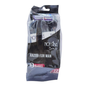 Norsina-Razor-12pc-3-Blade-Men's-Black-
