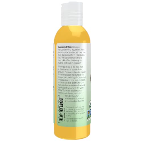 NOW Organic Jojoba Oil – Moisturizing Multi-Purpose Oil for Face & Hair, 4oz