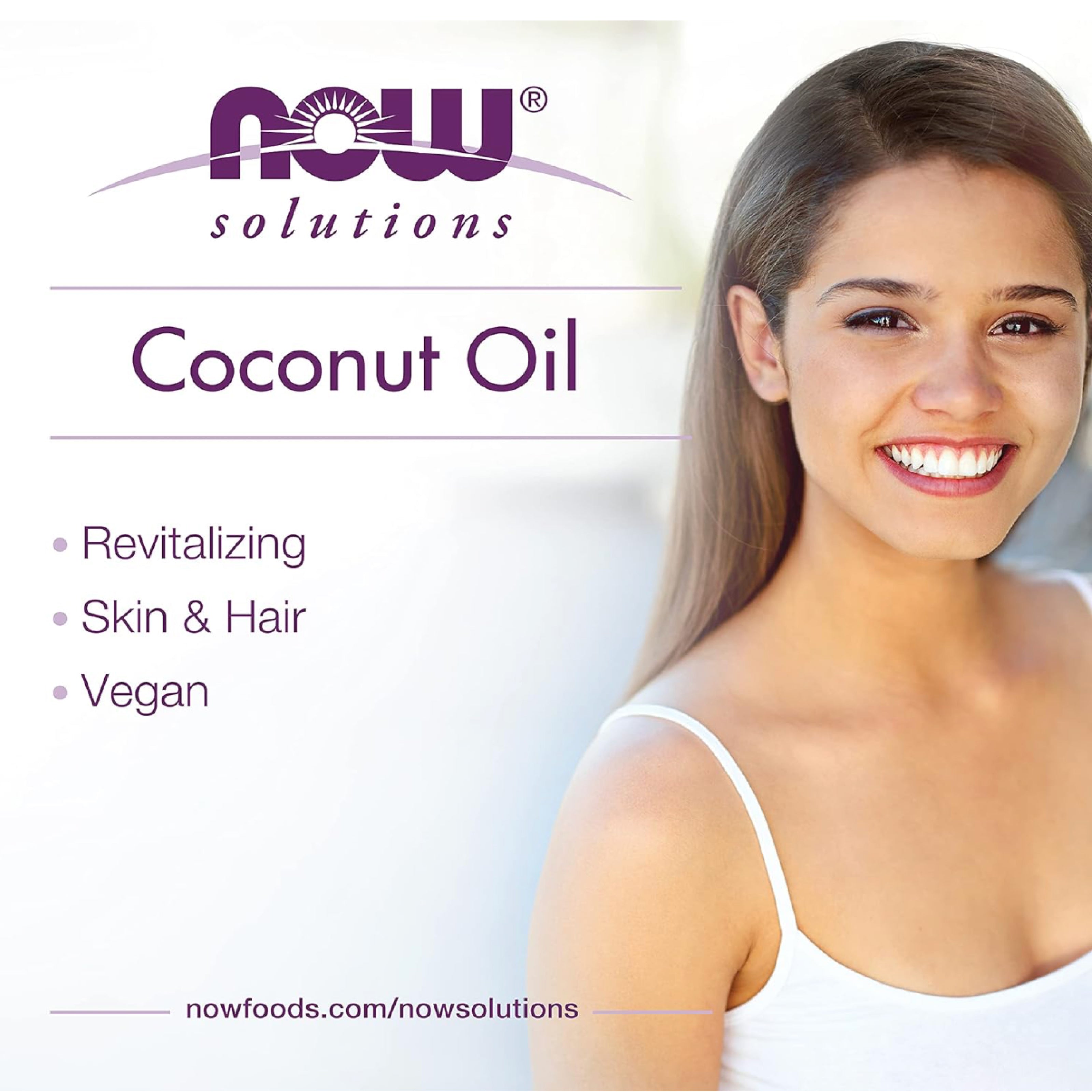 Now Solutions Pure Coconut Oil – Natural Skin and Hair Revitalizer