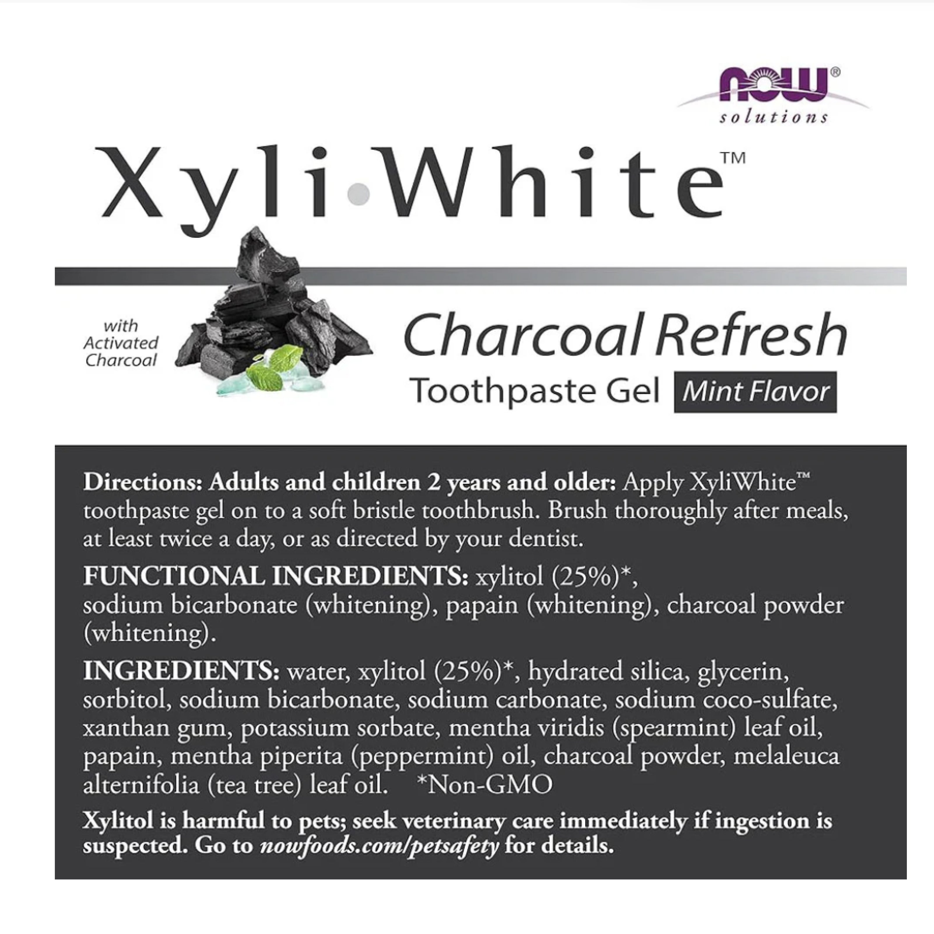 NOW Xyli Gel Charcoal Refresh Toothpaste – Whitening & Detoxifying