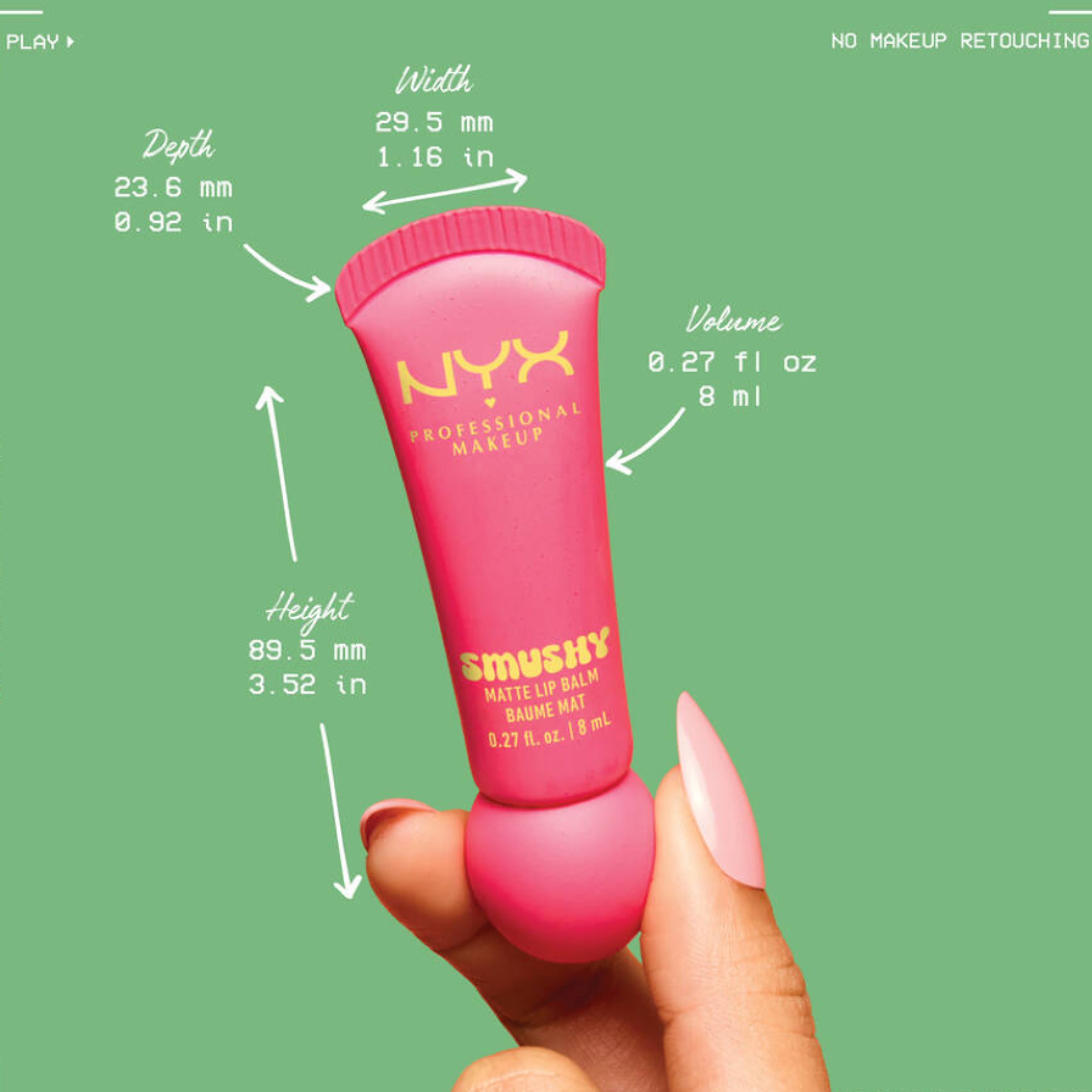 NYX Professional Makeup Smushy Matte Lip Balm - 07 Swipe 2 Smooth (8ml)