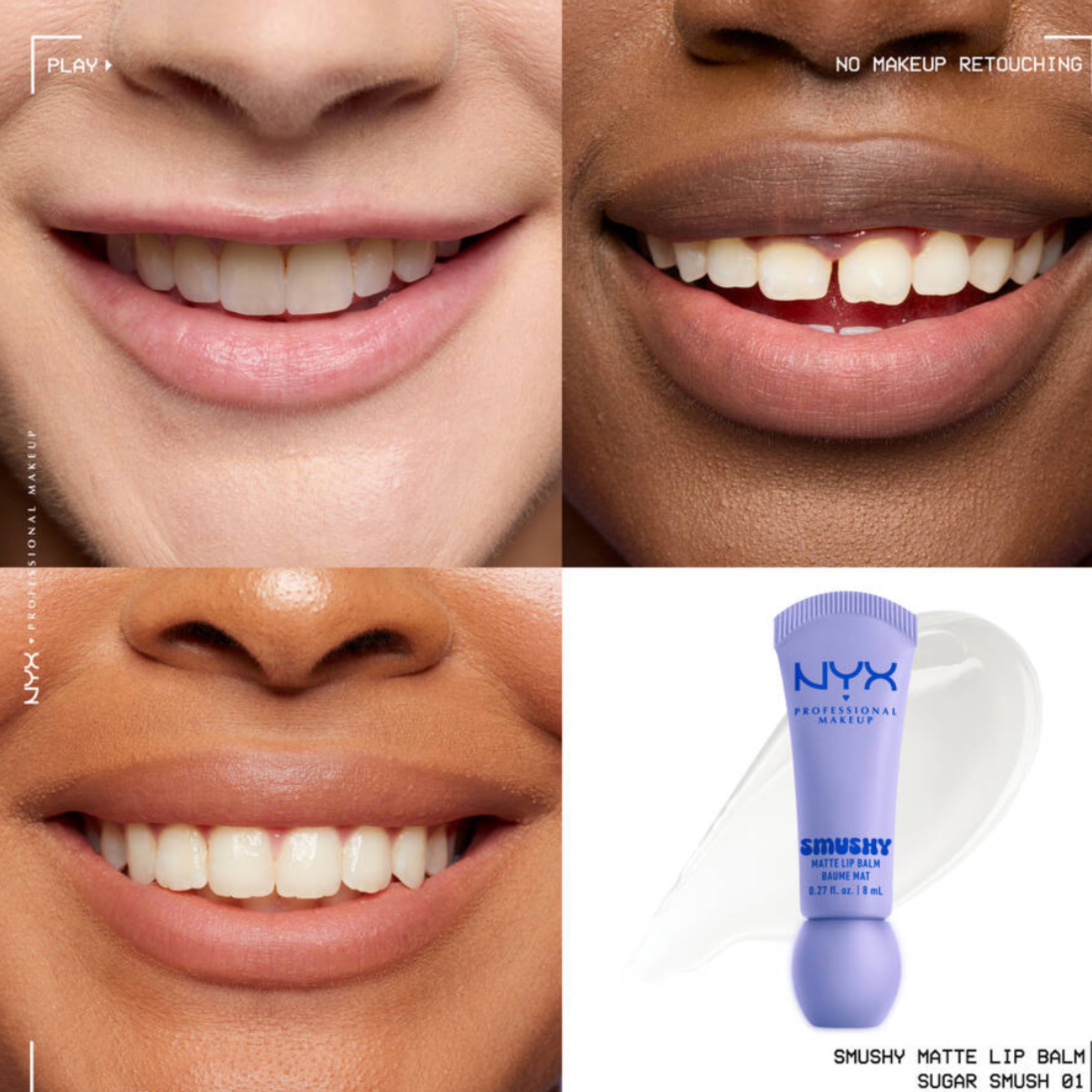NYX Professional Makeup Smushy Matte Lip Balm - 01 Sugar Smush (8ml)