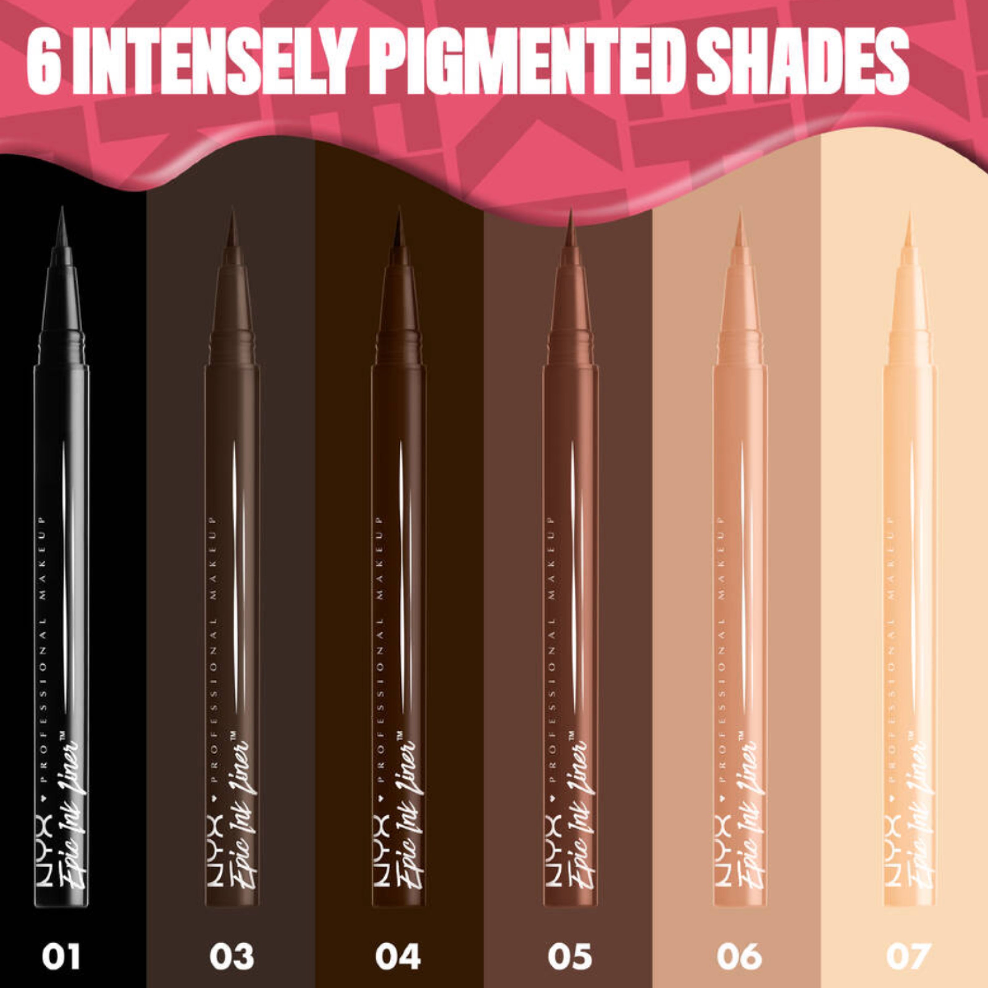 NYX Epic Ink Liner - Waterproof Liquid Eyeliner Pen (Black) 1ml