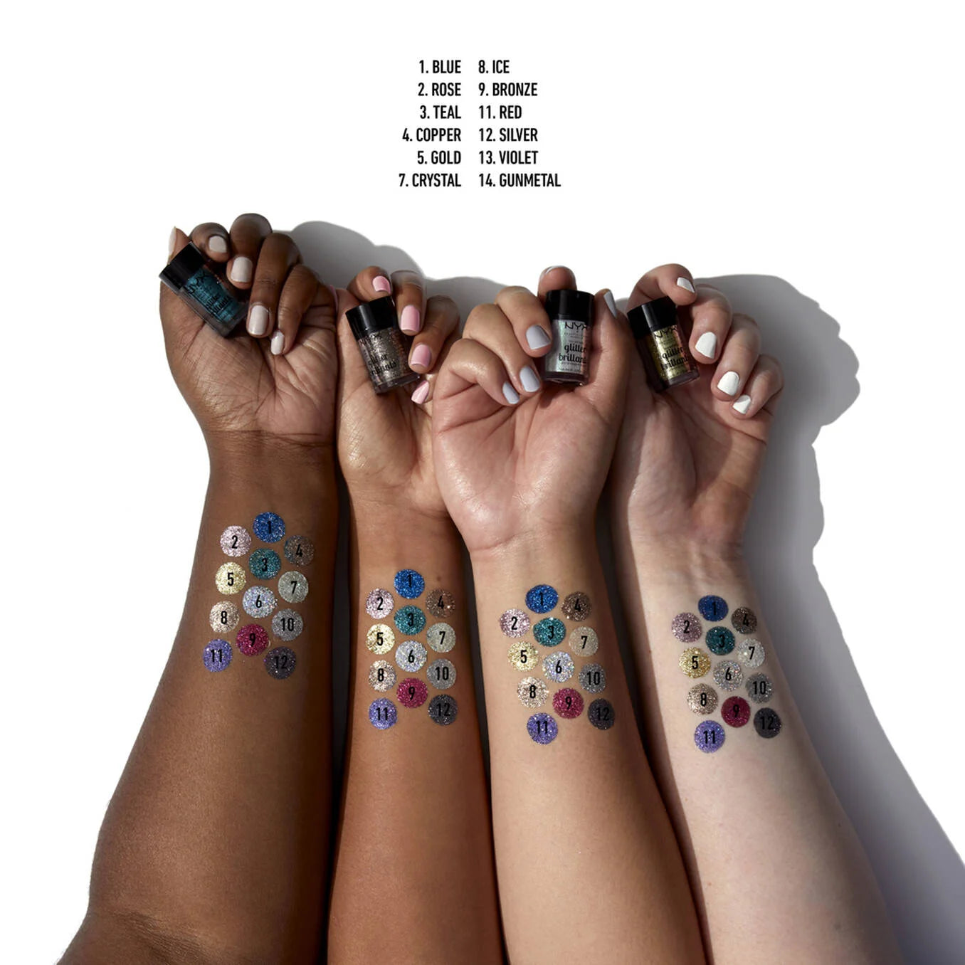 NYX Professional Makeup Face and Body Glitter - 10 Silver (2.5g)