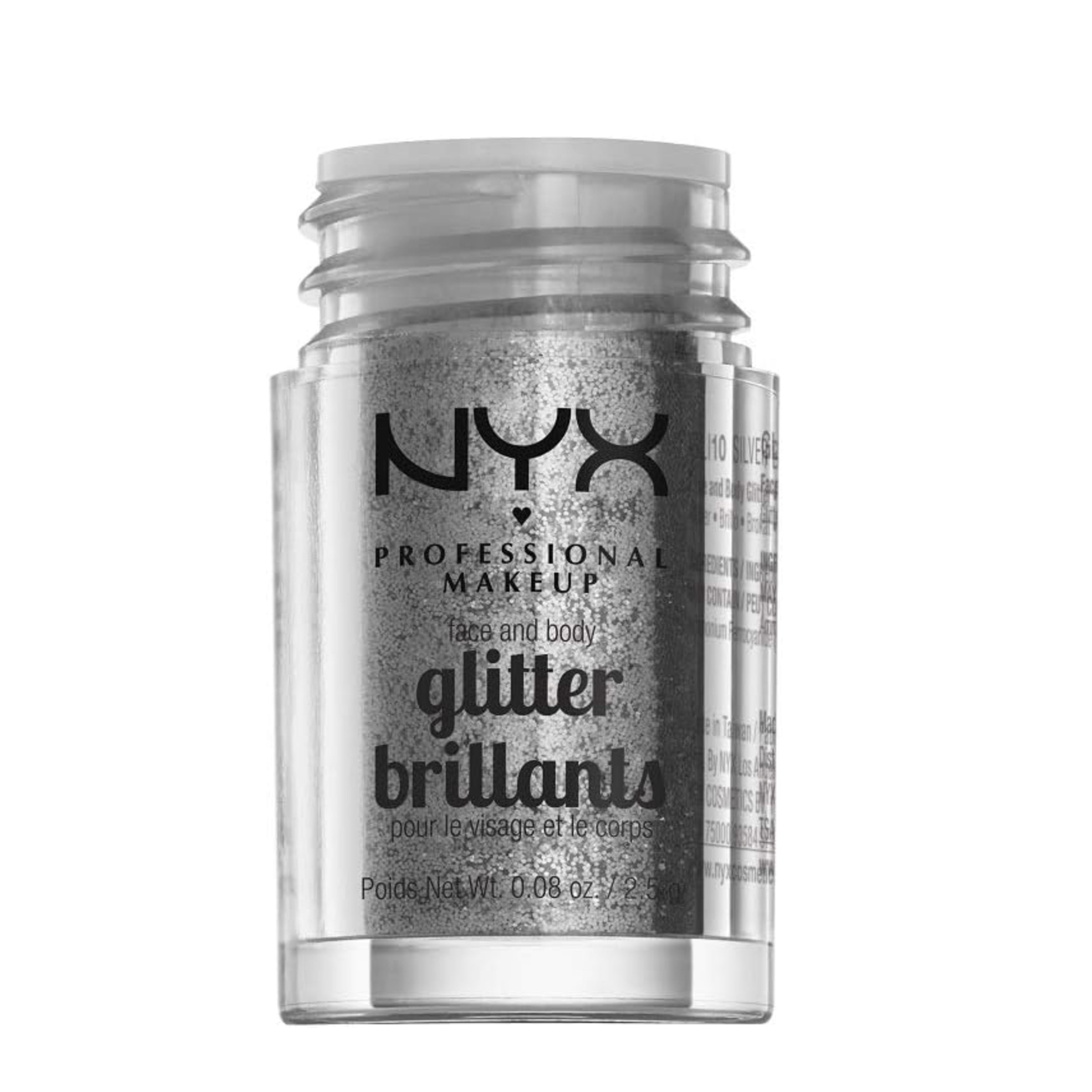 NYX Professional Makeup Face and Body Glitter - 10 Silver (2.5g)
