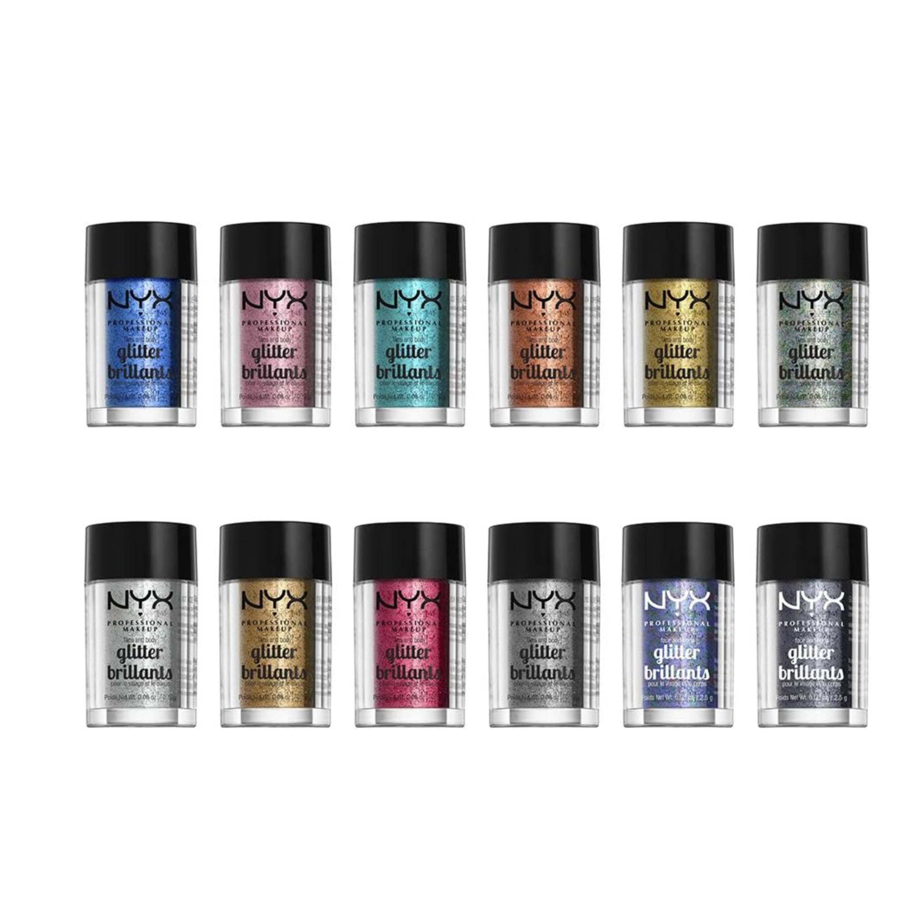 NYX Professional Makeup Face and Body Glitter - 10 Silver (2.5g)