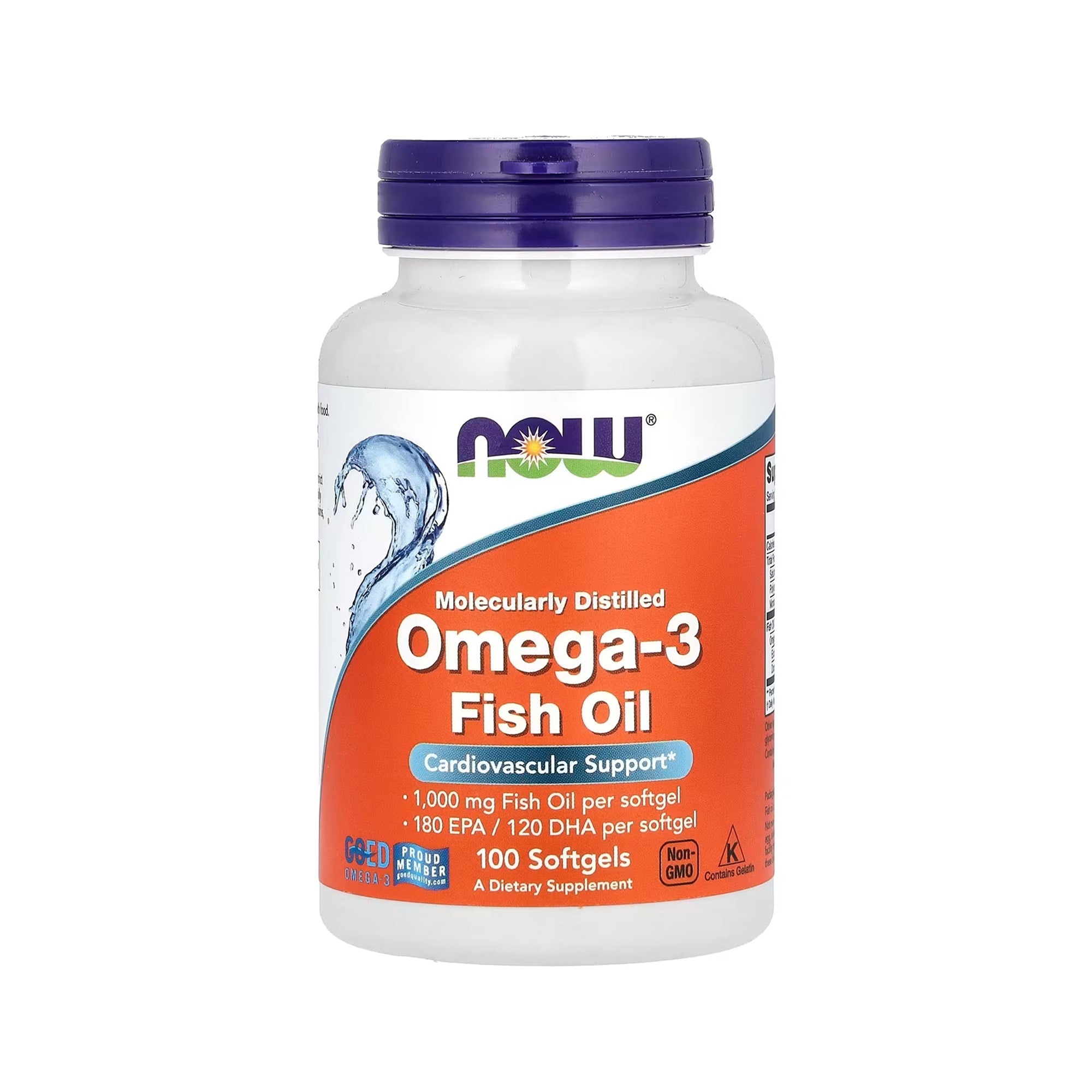 NOW Foods, Omega-3 Fish Oil, 1,000 mg, 180 EPA - 120 DHA, 100 Softgels